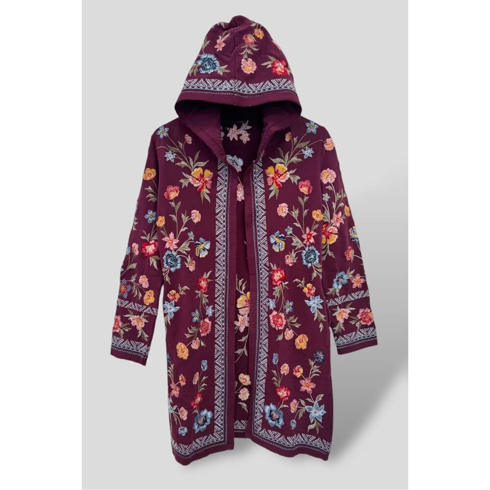 Driftwood Shelly Kimono - Blooming Garden, Raspberry, Size M